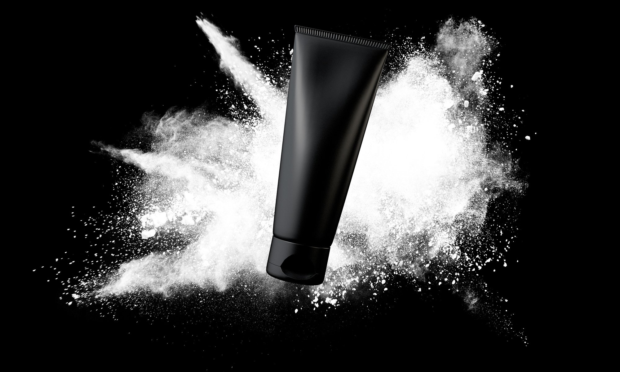 3D Rendering of Black Cosmetics Tube Mock up Design